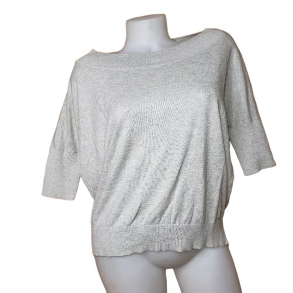CABI SILK BLEND GRAY BATEAU NECKLINE SWEATER SIZE XS - Picture 7 of 7